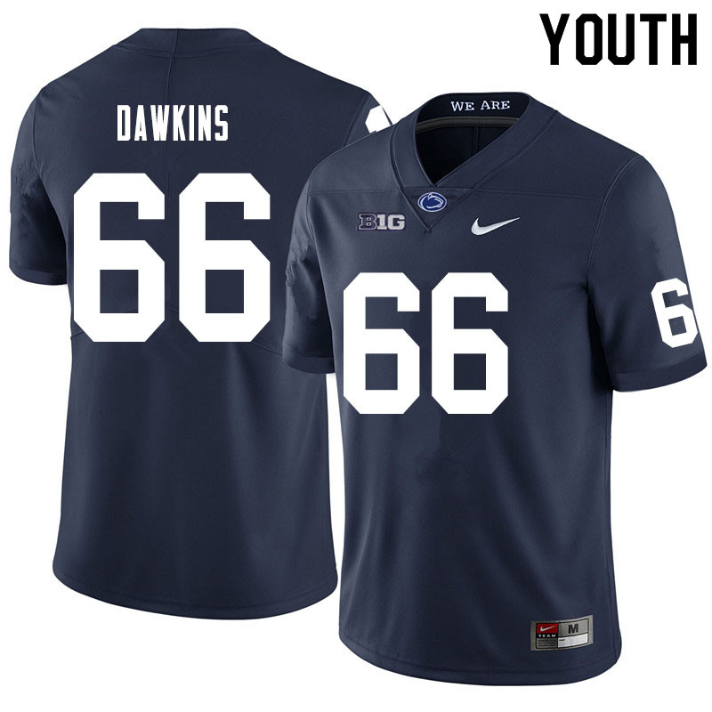 Youth #66 Nick Dawkins Penn State Nittany Lions College Football Jerseys Sale-Navy